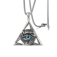 1 Piece Simple Style Eye Titanium Steel Polishing Pendant Necklace main image 4