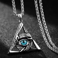 1 Piece Simple Style Eye Titanium Steel Polishing Pendant Necklace main image 1