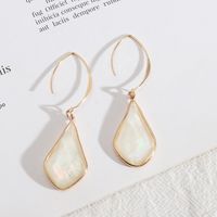 1 Pair Simple Style Water Droplets Flower Leopard Alloy Inlay Shell Women's Drop Earrings sku image 4