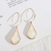 1 Pair Simple Style Water Droplets Flower Leopard Alloy Inlay Shell Women's Drop Earrings main image 3