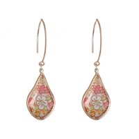 1 Pair Simple Style Water Droplets Flower Leopard Alloy Inlay Shell Women's Drop Earrings main image 2