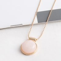 Retro Round Alloy Inlay Natural Stone Women's Pendant Necklace main image 2