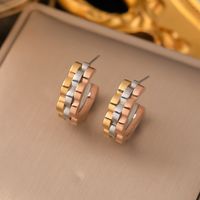 304 Stainless Steel Titanium Steel 18K Gold Plated Rose Gold Plated Simple Style Plating Color Block Bracelets Earrings Necklace main image 3