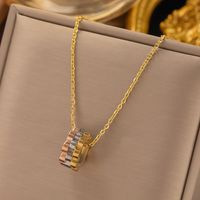304 Stainless Steel Titanium Steel 18K Gold Plated Rose Gold Plated Simple Style Plating Color Block Bracelets Earrings Necklace main image 5