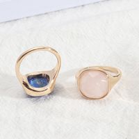 Vintage Style Round Alloy Inlay Natural Stone Women's Rings main image 3