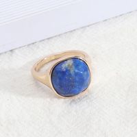 Vintage Style Round Alloy Inlay Natural Stone Women's Rings sku image 1