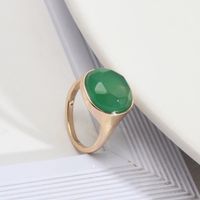 Vintage Style Round Alloy Inlay Natural Stone Women's Rings main image 2