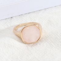 Vintage Style Round Alloy Inlay Natural Stone Women's Rings sku image 3