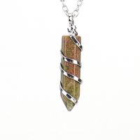 1 Piece Streetwear Spiral Stripe Natural Stone Knitting Pendant Necklace sku image 6