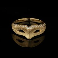 1 Piece Retro Mask Copper Plating Inlay Zircon Rings main image 6