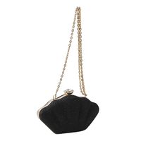 Women's Small Pu Leather Solid Color Streetwear Shell Lock Clasp Crossbody Bag Dome Bag Chain Bag sku image 2