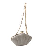 Women's Small Pu Leather Solid Color Streetwear Shell Lock Clasp Crossbody Bag Dome Bag Chain Bag sku image 3