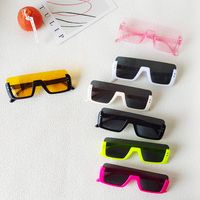 Ins Style Solid Color Pc Resin Square Half Frame Kids Sunglasses main image 6