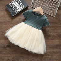 Cute Basic Solid Color Patchwork Cotton Girls Dresses main image 2