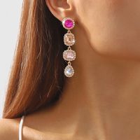 Wholesale Jewelry 1 Pair Simple Style Water Droplets Alloy Rhinestone Rhinestones Drop Earrings main image 4