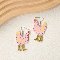 1 Pair Cute High Heel Chicken Arylic Women's Drop Earrings sku image 4
