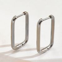 1 Pair Simple Style Rectangle Plating 304 Stainless Steel 14K Gold Plated Hoop Earrings sku image 1