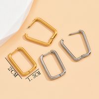 1 Pair Simple Style Rectangle Plating 304 Stainless Steel 14K Gold Plated Hoop Earrings main image 2