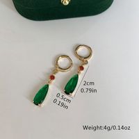 1 Pair Simple Style Water Droplets Inlay Alloy Gem Glass Drop Earrings main image 5