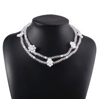 Sweet Flower Imitation Pearl Resin Beaded Women's Necklace sku image 1