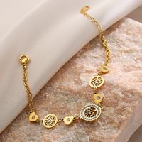 Vintage Style Lucky Tree 304 Stainless Steel 18K Gold Plated Zircon Bracelets In Bulk main image 3