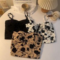 Women's Camisole Tank Tops Corset Backless Sexy Ditsy Floral Rose main image 4