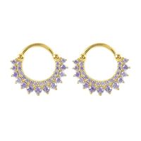 European And American Fashion Copper Zircon Sun Flower Earrings Wholesale sku image 8