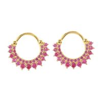 European And American Fashion Copper Zircon Sun Flower Earrings Wholesale sku image 7