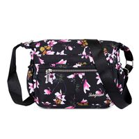 Women's All Seasons Nylon Solid Color Flower Basic Square Zipper Shoulder Bag Diaper Bags sku image 8