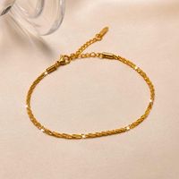 Simple Style Letter 201 Stainless Steel Copper Plating Inlay Zircon 18K Gold Plated Women'S Anklet main image 1