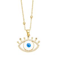 1 Piece Ins Style Devil's Eye Copper Enamel Plating Inlay Zircon 18k Gold Plated Pendant Necklace main image 4