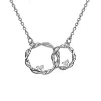 1 Pièce Mama Style Simple Cercle Tourner Argent Sterling Évider Incruster Strass Collier sku image 1