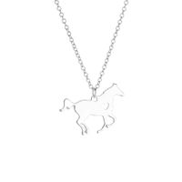 Casual Streetwear Horse Titanium Steel Metal Pendant Necklace main image 5