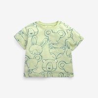 Casual Animal Cartoon Solid Color Printing Cotton T-shirts & Blouses sku image 1