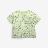 Casual Animal Cartoon Solid Color Printing Cotton T-shirts & Blouses sku image 4