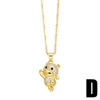 1 Piece Cute Little Bear Copper Plating Inlay Zircon 18k Gold Plated Pendant Necklace main image 3
