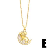 1 Piece Cute Little Bear Copper Plating Inlay Zircon 18k Gold Plated Pendant Necklace main image 5
