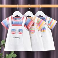 Casual Letter 100% Cotton Girls Dresses main image 1