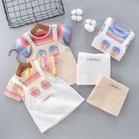 Casual Letter 100% Cotton Girls Dresses main image 5