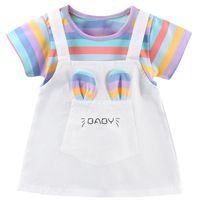 Casual Letter 100% Cotton Girls Dresses main image 4