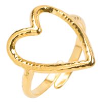 Wholesale 1 Piece Simple Style Heart Shape Titanium Steel Open Ring sku image 3