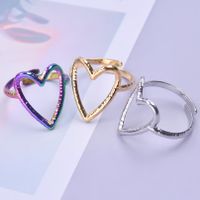 Wholesale 1 Piece Simple Style Heart Shape Titanium Steel Open Ring main image 3