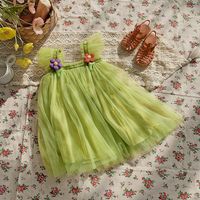 Princess Solid Color Flower Polyester Girls Dresses sku image 5