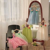 Princess Solid Color Flower Polyester Girls Dresses main image 4