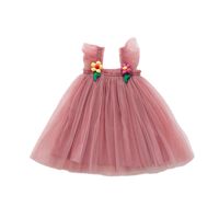 Princess Solid Color Flower Polyester Girls Dresses main image 3