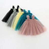 Princess Solid Color Polyester Girls Dresses main image 1