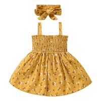 Simple Style Flower Printing Cotton Girls Dresses main image 3