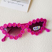 Ins Style Sweet Flower Pc Resin Cat Eye Full Frame Kids Sunglasses sku image 1