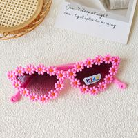 Ins Style Sweet Flower Pc Resin Cat Eye Full Frame Kids Sunglasses sku image 3