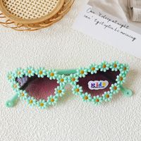 Ins Style Sweet Flower Pc Resin Cat Eye Full Frame Kids Sunglasses sku image 4